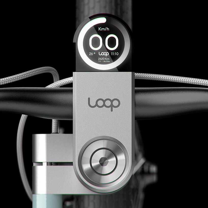 this bike by gaëtan francq features an atypical loop-shaped frame