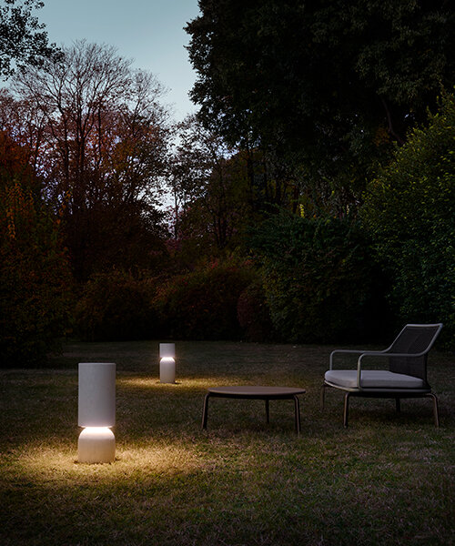 luceplan hybridizes living spaces with extended outdoor lighting collections