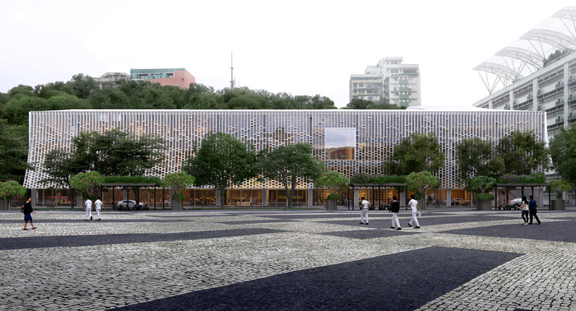 mecanoo plans macau central library with façade that opens like the pages of a book