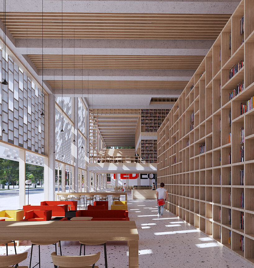 mecanoo plans macau central library with façade that opens like the pages of a book