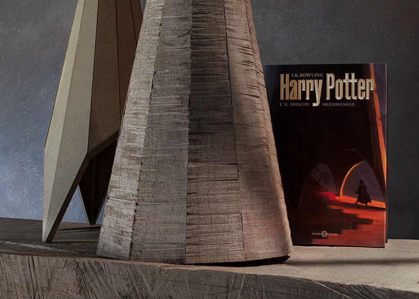 michele de lucchi + Harry Potter book covers designed by AMDL CIRCLE to mix fantasy and contemporary architecture