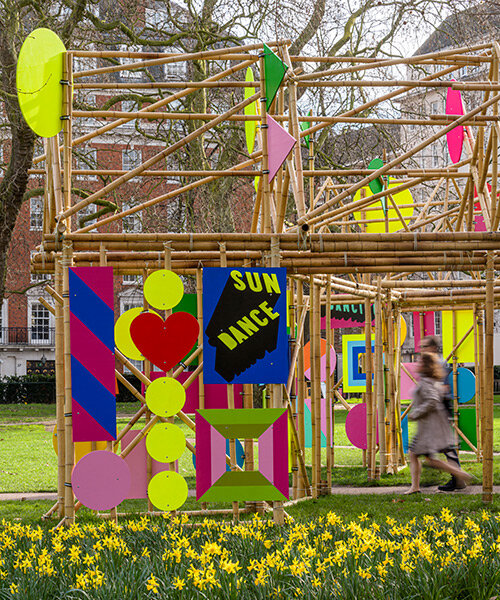 morag myerscough builds immersive bamboo installation in london to stimulate hope and joy