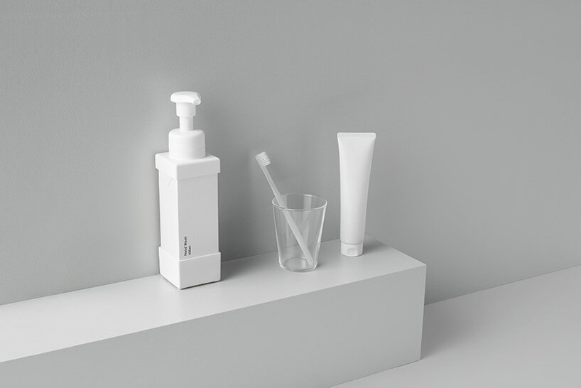 nendo tackles plastic waste with replaceable paper carton soap dispenser