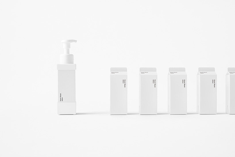nendo tackles plastic waste with replaceable paper carton soap dispenser