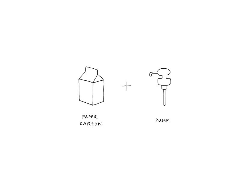 nendo tackles plastic waste with replaceable paper carton soap dispenser