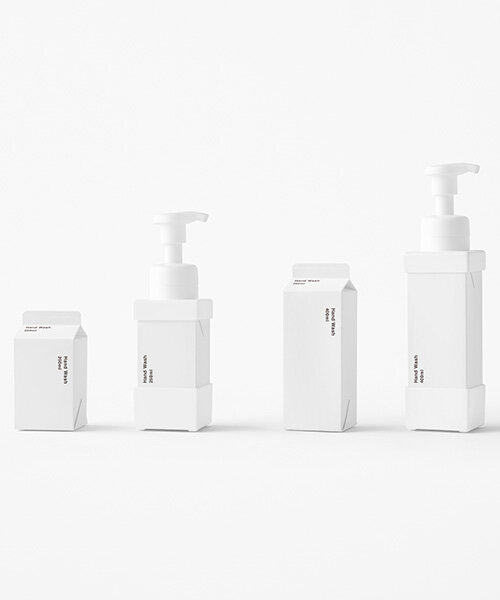nendo tackles plastic waste with replaceable paper carton soap dispenser