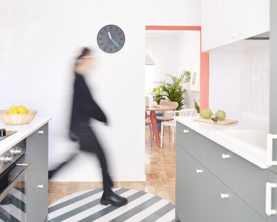 optical patterns + bright pops of color complete apartment & home office by m²ft in madrid