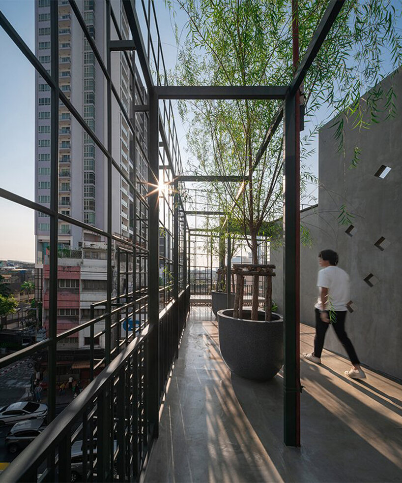 steel grids clad this boutique hotel designed by SIM STUDIO in bangkok designboom