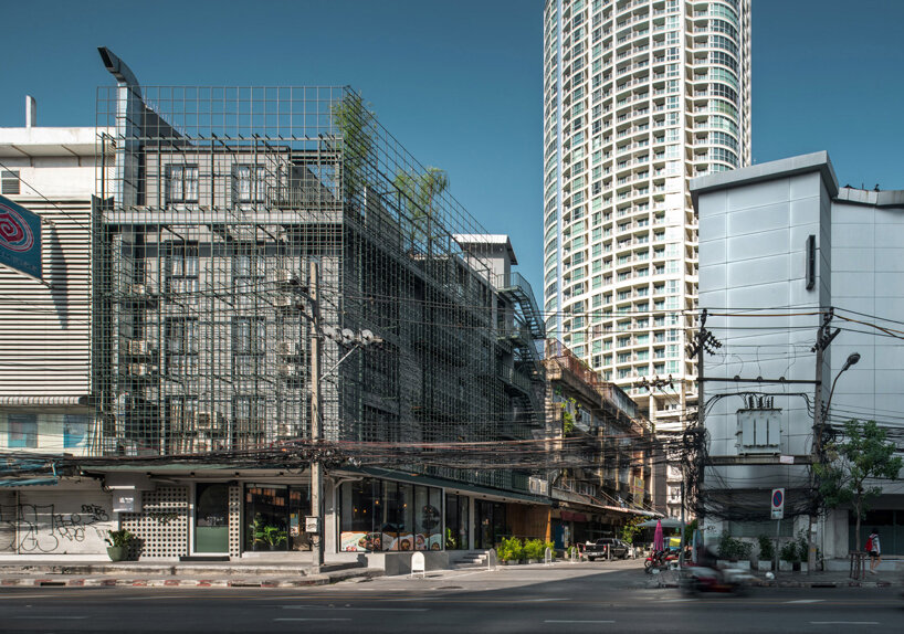 steel grids clad this boutique hotel designed by SIM STUDIO in bangkok designboom