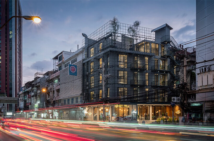 steel grids clad this boutique hotel designed by SIM STUDIO in bangkok designboom