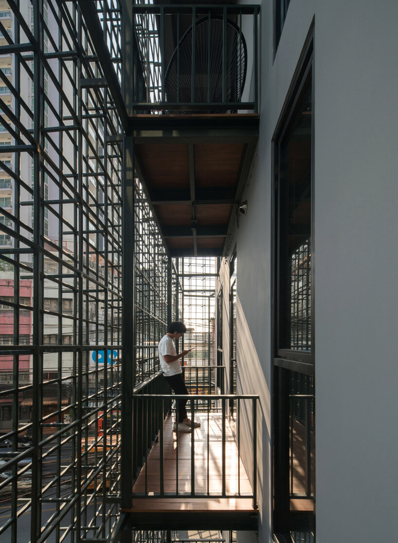 steel grids clad this boutique hotel designed by SIM STUDIO in bangkok designboom
