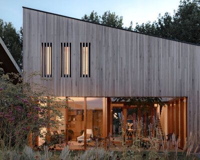 studio AAAN plans a two-story house around a central patio space in rotterdam