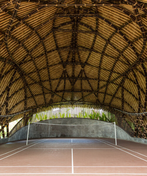 studio jencquel and IBUKU design and build bamboo badminton court in indonesia