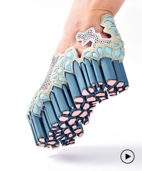 cracked-earth pattern shoe by hadar slassi blends digital + traditional design
