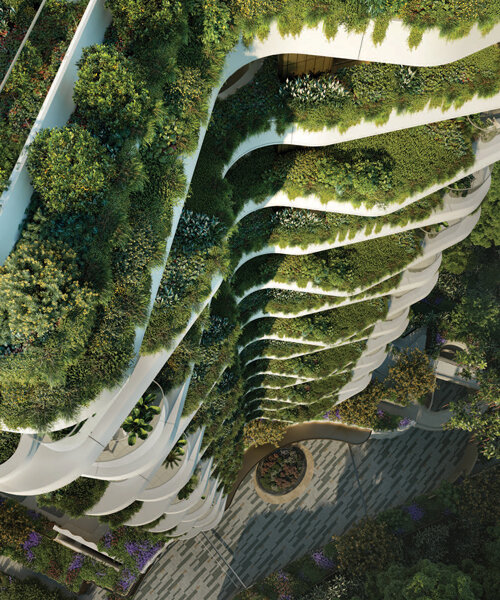 PLP architecture designs its 'park nova' tower as an undulating vertical garden