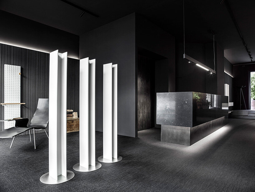 antrax IT's new milan showroom displays designer radiators as if an art museum