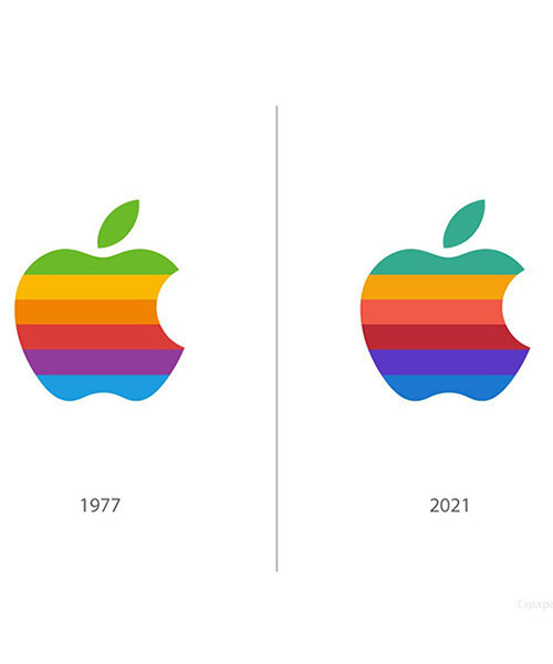 apple revives 1977 rainbow logo but colors don't match the original