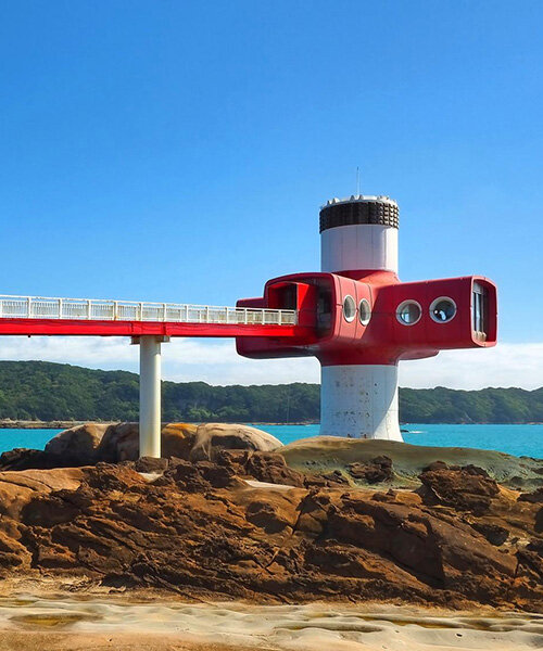 built in the 70s, japan's ashizuri tower features an underwater chamber for fish observation