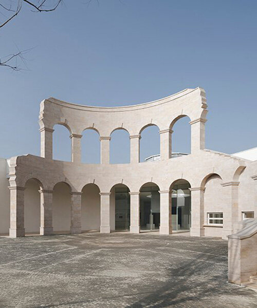 chinese tradition meets roman arches & domes in aoe architects' art hall
