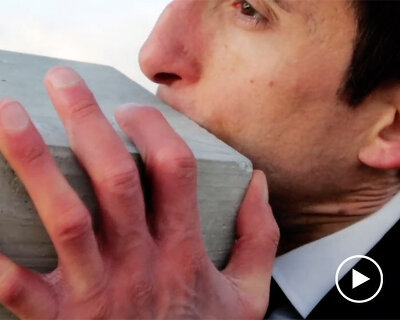 this fully functional valveless trumpet is made entirely of a single concrete block