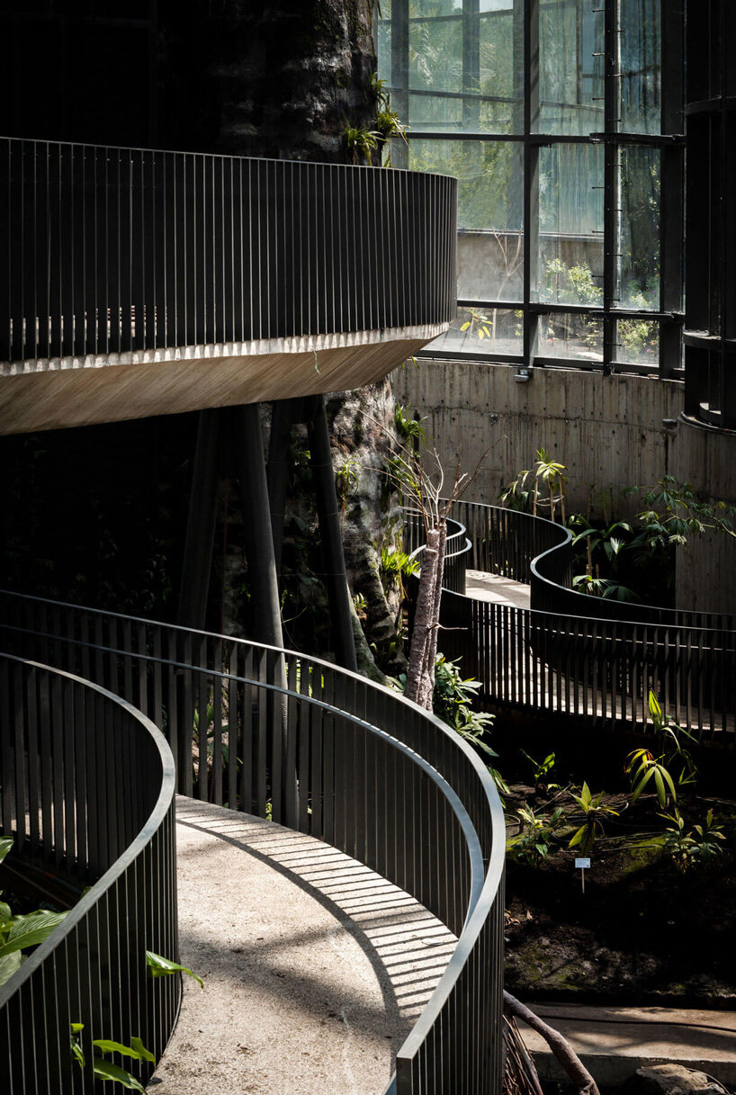 DARP blends cluster of floating glass volumes into the lush botanical garden of bogotá
