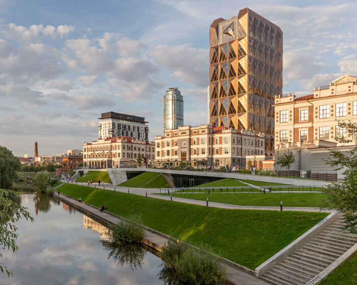 foster + partners first project in russia celebrates the crystalline structure of copper