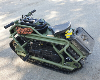 the HAMYAK ATV is an all-terrain, mono-tracked motorcycle