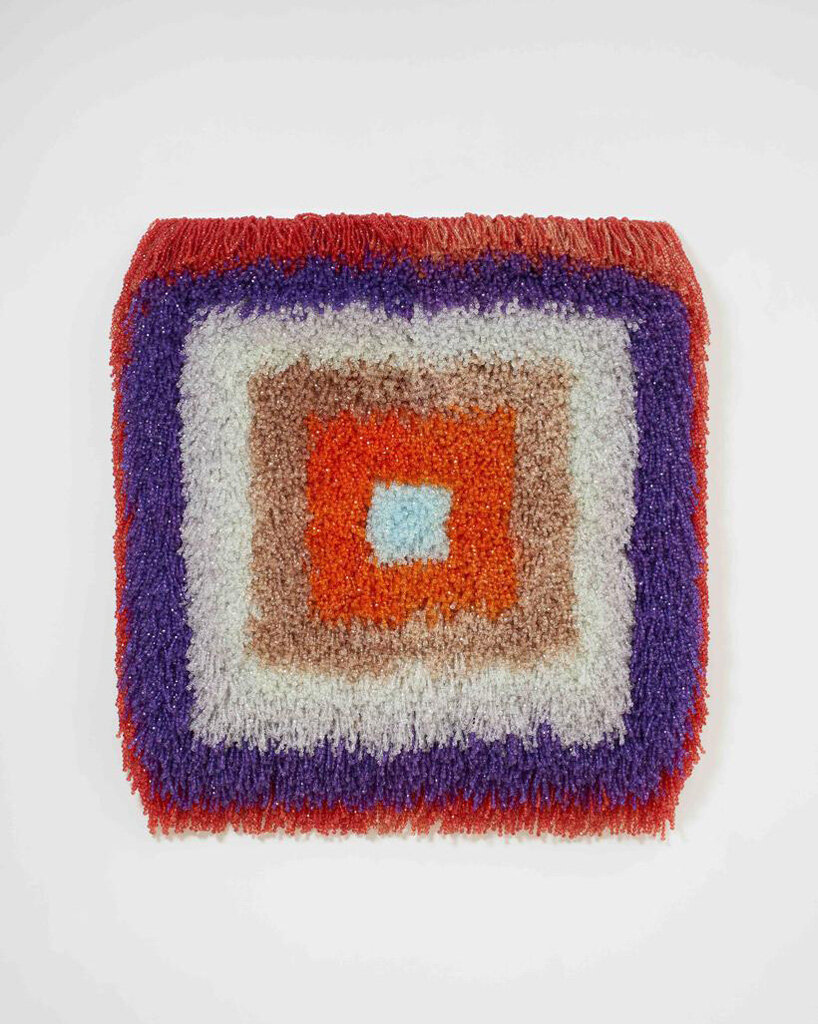 paola pivi on the ephemeral nature of her feathered bear feet rainbow at massimo de carlo