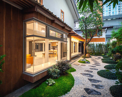 artfully built brick residence in bangkok by junsekino