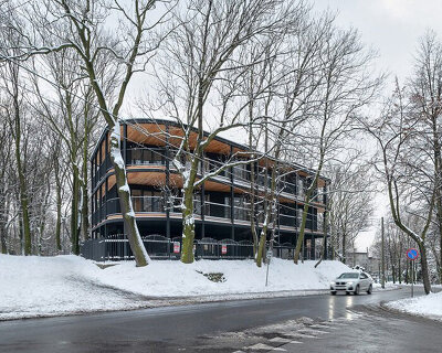 franta group builds irregular polygonal-shaped residence in poland