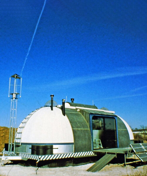 PV cells and a small wind turbine power michael jantzen's mobile dwelling from 1978