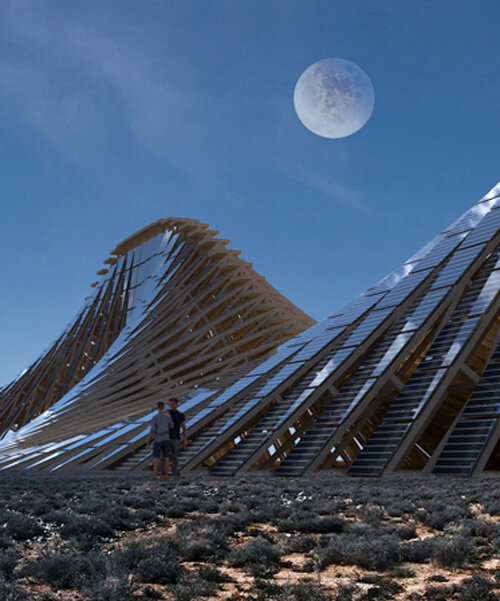 NUDES plans an undulating 'solar mountain' for burning man's off-grid desert community