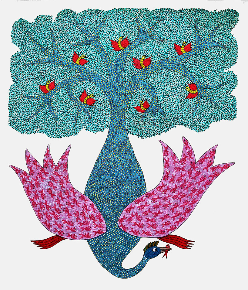 talesonsilk celebrates emerging indian artists contemporising tribal gond painting