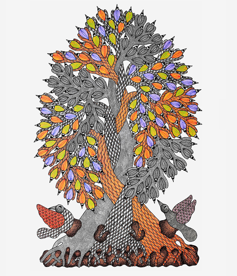talesonsilk celebrates emerging indian artists contemporising tribal gond painting