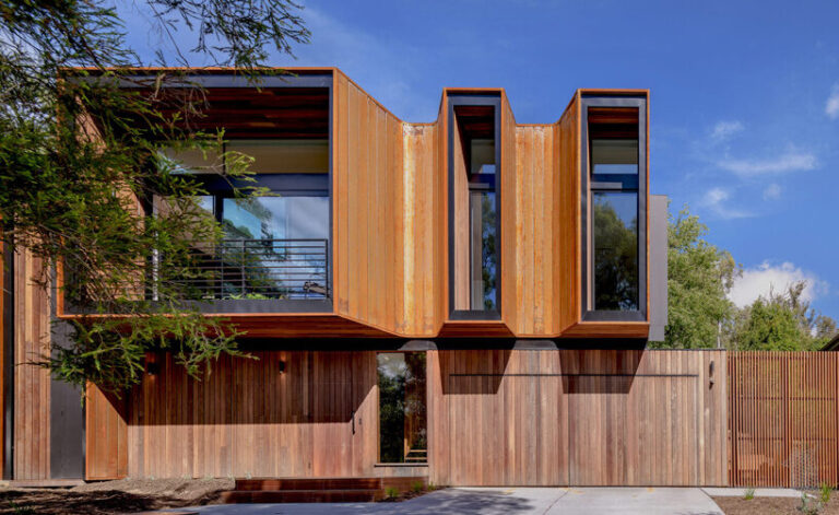 extruded windows clad in corten steel complete ben walker architects ...