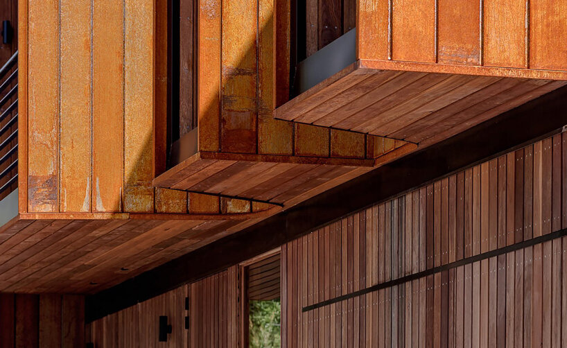 extruded windows clad in corten steel complete ben walker architects' SL house in australia