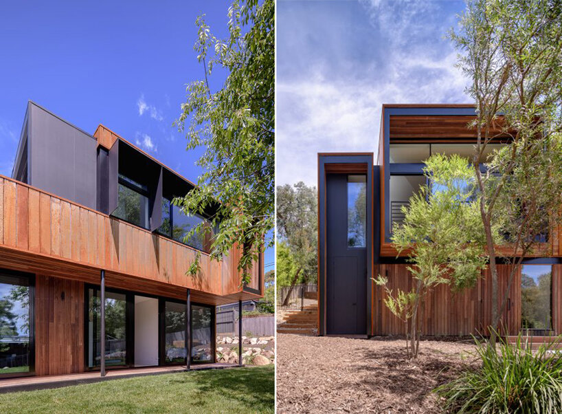 extruded windows clad in corten steel complete ben walker architects' SL house in australia