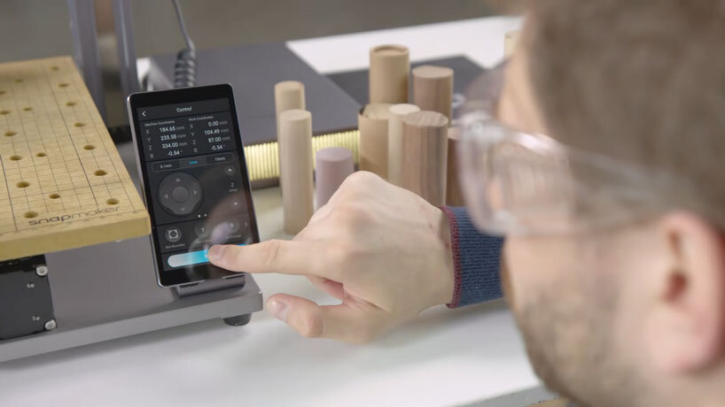 snapmaker's rotary module offers CNC carving, 3D printing, and laser engraving in 360°