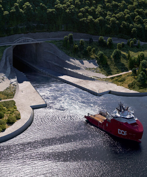 snøhetta begins construction on world's first ship tunnel through norwegian coastline