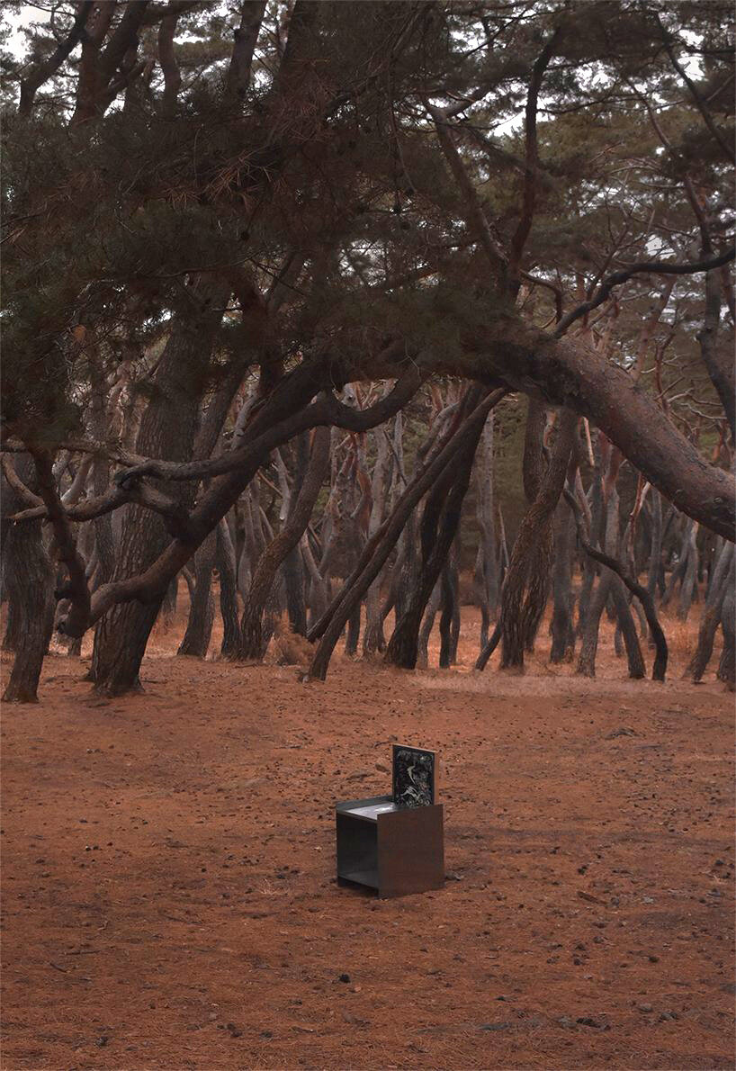 mother-of-pearl lacquerware & stainless steel form korean chair collection by byungsub kim and minchae kang