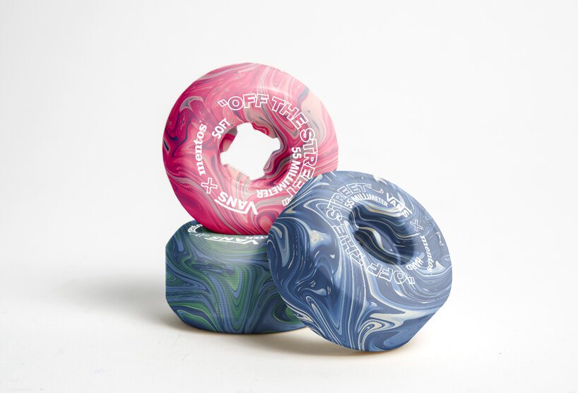 students develop a system to turn chewing gum into colorful skateboard wheels