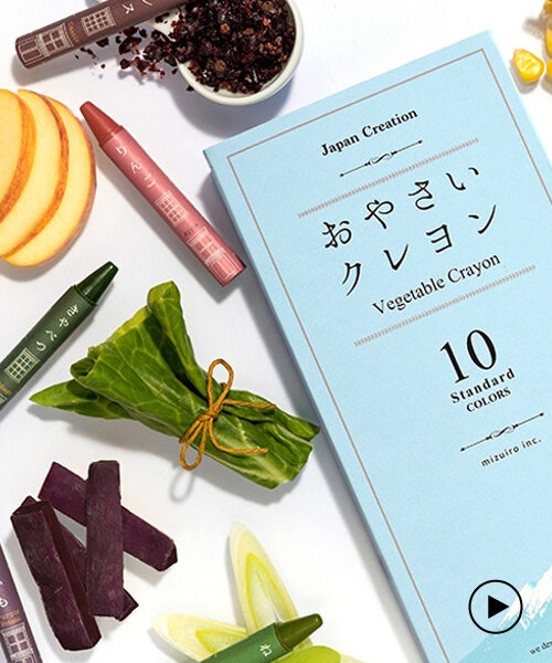 naoko kimura's vegetable crayons are a safe, plant-based alternative for children
