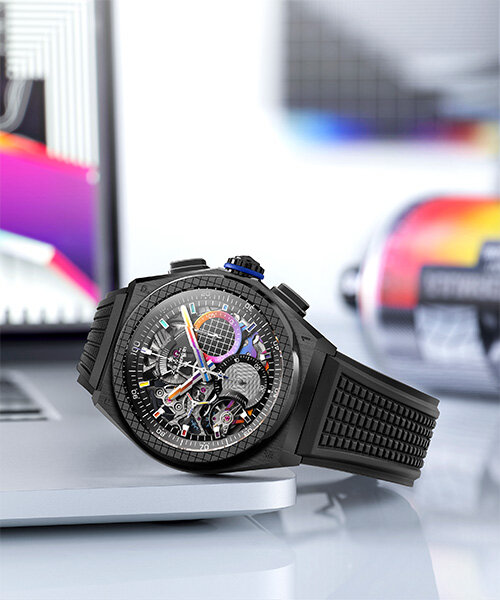 the DEFY 21 felipe pantone watch for zenith explores high-frequency in colors