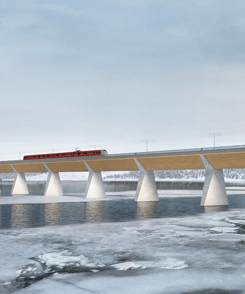 ZJA & IV-consult propose sustainable wooden railway bridge in norway