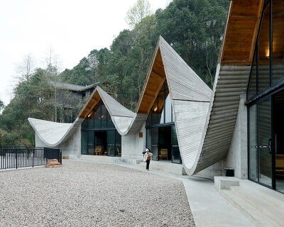 202 village guesthouses emerge from forested hunan as a group of mountainous peaks
