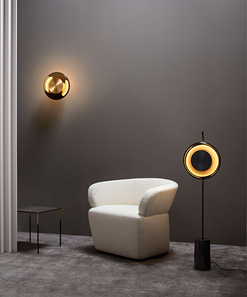 brass and glass pendulum by CTO LIGHTING emanates warm sense of motion