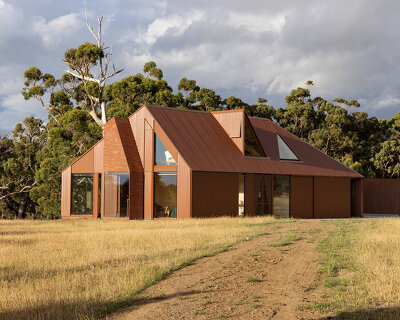 FMD architects reimagines tasmanian farmhouse with its contemporary 'coopworth'
