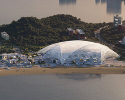 MAD architects proposes its zhuhai cultural arts center as a sensitive, protective dome