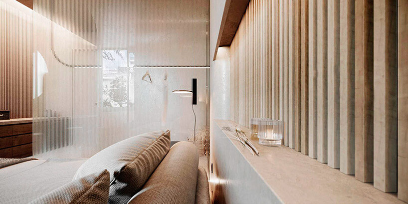 curved surfaces and warm tones give shape to this residential interior in greece by kordas architects
