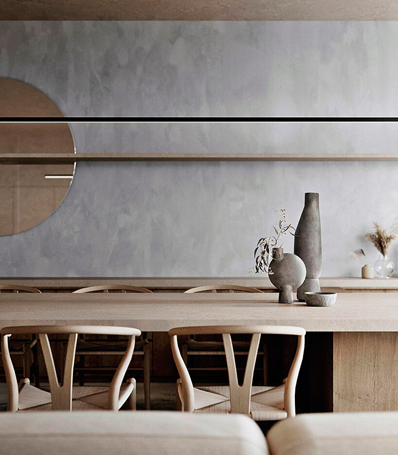 curved surfaces and warm tones give shape to this residential interior in greece by kordas architects